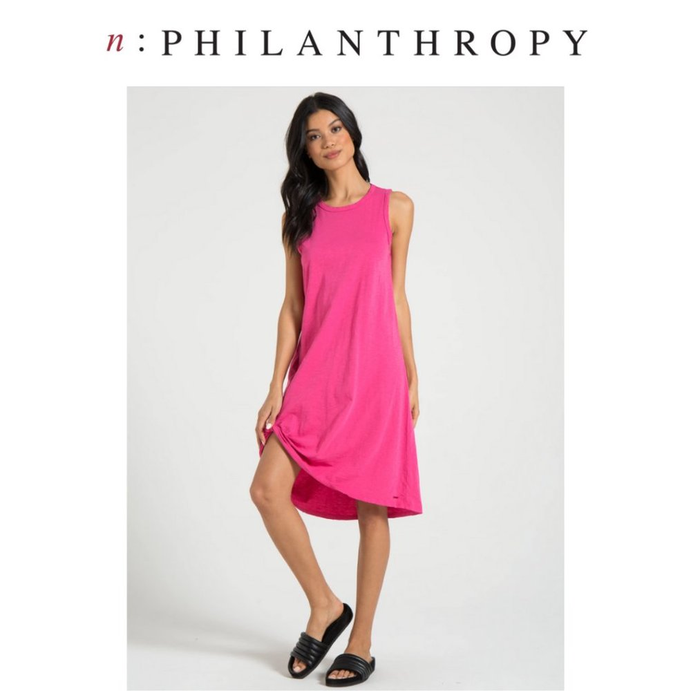 n:philanthropy Lori High Low Dress in Hot Rose